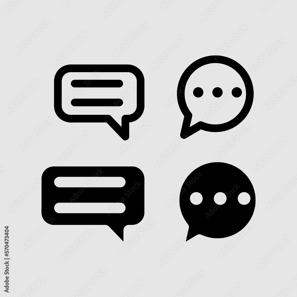 Poster speech bubble set with text lines icon vector trendy style illustration on white background..eps