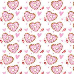 Seamless background with hearts