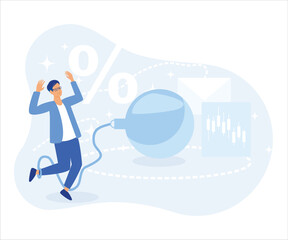 Characters having financial problems, debts and loans. People holding long bill, reading letter from collection agency and carrying debt.flat vector modern illustration