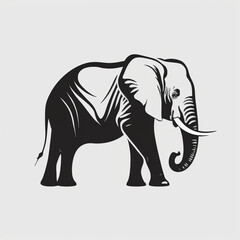 elephant, minimalist, monochrome, vectorized for logo, art illustration, Generative AI