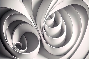 Abstract white twisted lines 3D background created with generative ai technology