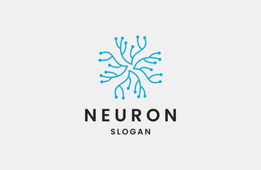 Abstract Neuron logo template vector