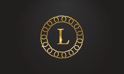 Luxury logo design, letter L, icon design template element, Vector Illustration.