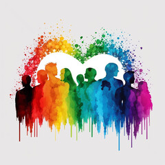 Fototapeta premium LGBT, pride month ,Rainbow Heart Love LGBT Generative AI
