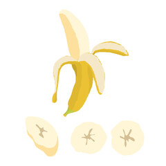 かわいくておしゃれなバナナのイラスト（線なし・jpg）