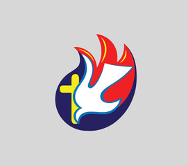 Holy Spirit Fire Logo, art vector design
