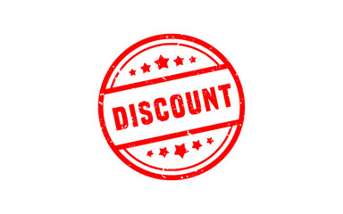 DISCOUNT rubber stamp with grunge style on white background