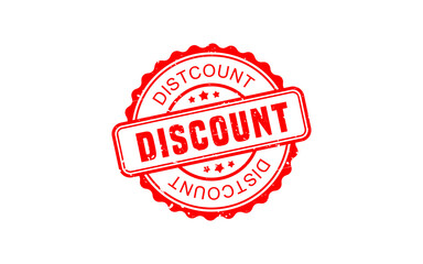DISCOUNT rubber stamp with grunge style on white background