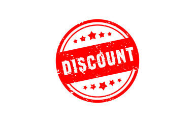 DISCOUNT rubber stamp with grunge style on white background