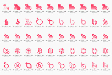abstract letter B logo icon set. design for business of luxury, elegant, simple.