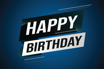 happy birthday word concept vector illustration with lines modern futuristic 3d style for landing page template web mobile app poster banner flyer background gift card coupon label wallpaper