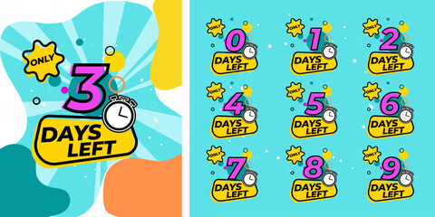 Countdown Number days left vector illustration design