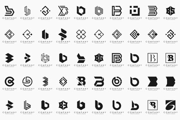 abstract letter B logo icon set. design for business of luxury, elegant, simple. © gemilang