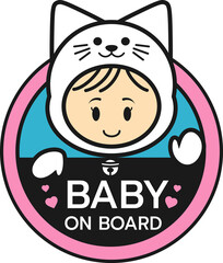 Baby on board sign logo icon