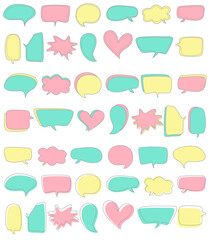 set of speech bubbles