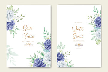 Wedding invitation Card  floral rose watercolor 