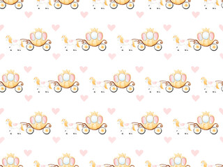 Cute Princess Castle Palace Pattern Background 