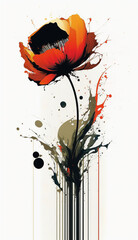 1970 Abstract Beautiful Color Poppy - Genertive AI