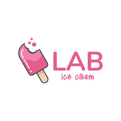 Lab Ice Cream Logo Design Template with ice cream icon. Perfect for business, company, mobile, app, restaurant, etc