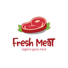 Fresh Meat Logo Design Template with meat. Perfect for business, company, mobile, app, restaurant, etc