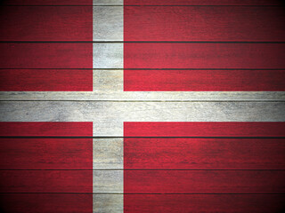 Denmark flag wooden planks