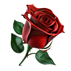 red rose 3d render psd