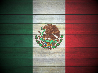 Mexico flag wooden planks