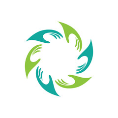 Hands logo team illustration