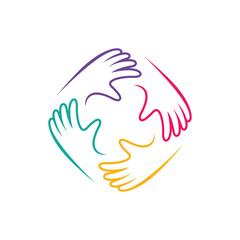Hands logo team illustration