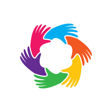 Hands logo team illustration