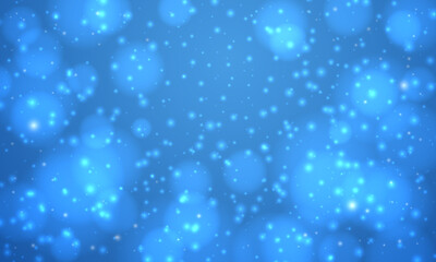 Abstract vector background. Blue web banner template in bokeh style.