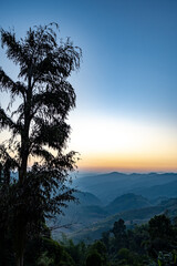 Sunset in the mountains in Chiang Rai, Thailand