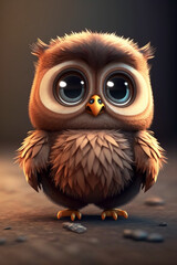 Cute Owl. Generative AI