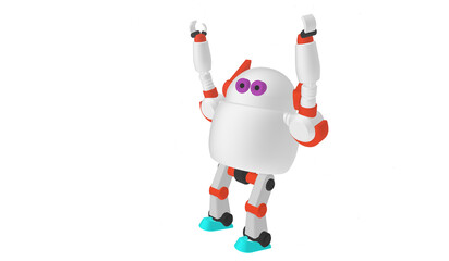 Robot kid, artificial intelligence  AI system is learning living things.in classroom robot kid ,concept technology ,3d illustration