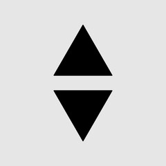 Up and down triangle arrow trendy style on gray background..eps