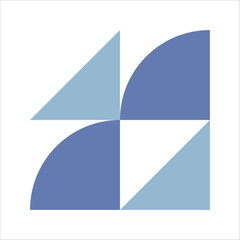 Blue Flat Mosaic Geometric