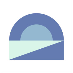 Blue Flat Mosaic Geometric