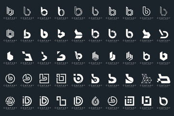 abstract letter B logo icon set. design for business of luxury, elegant, simple.