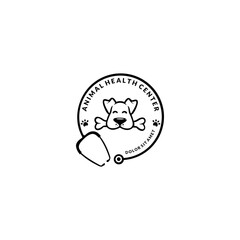 Pet shop logo template. label design elements for pet shop, zoo shop, pets care and goods for animals.
