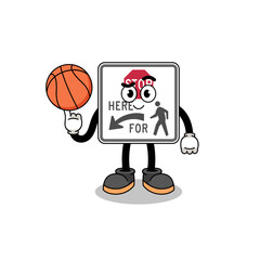 Fototapeta premium stop here for pedestrians illustration as a basketball player