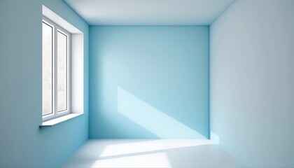 Empty room with blue color, Generative AI 