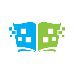 Obraz premium Digital book logo images illustration