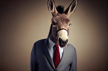 Donkey In A Suit Well Dressed Generative AI