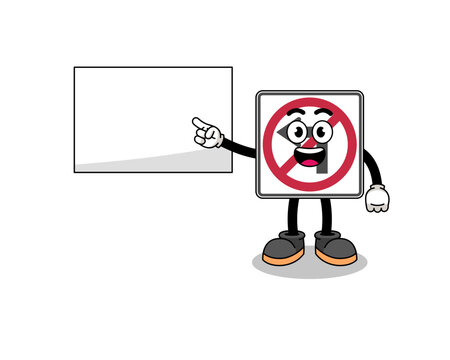 no left turn road sign illustration doing a presentation