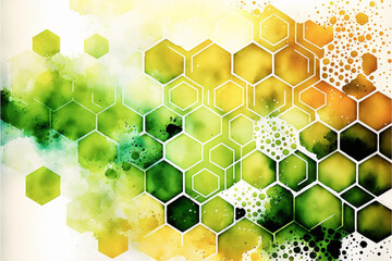 Hexagon Pattern Background Illustration. Generative AI	
