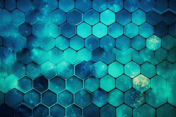 Hexagon Pattern Background Illustration. Generative AI	
