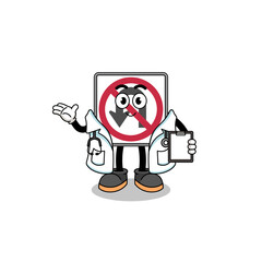 Cartoon mascot of no U turn road sign doctor