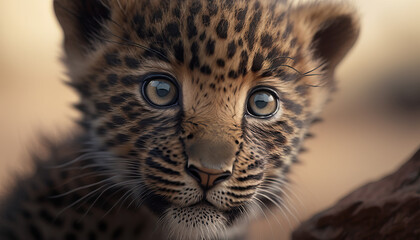 Vulnerable animal - baby Leopard