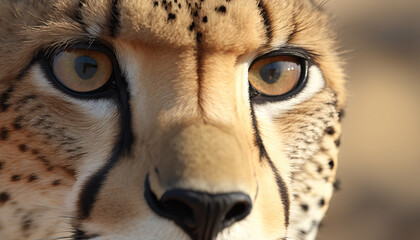 Vulnerable animal - Cheetah face closeup
