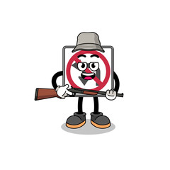Cartoon Illustration of no left or U turn road sign hunter